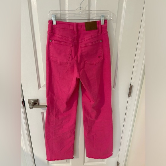 Judy Blue High Waisted Hot Pink 90’s Straight Leg Jeans - Picture 6 of 7
